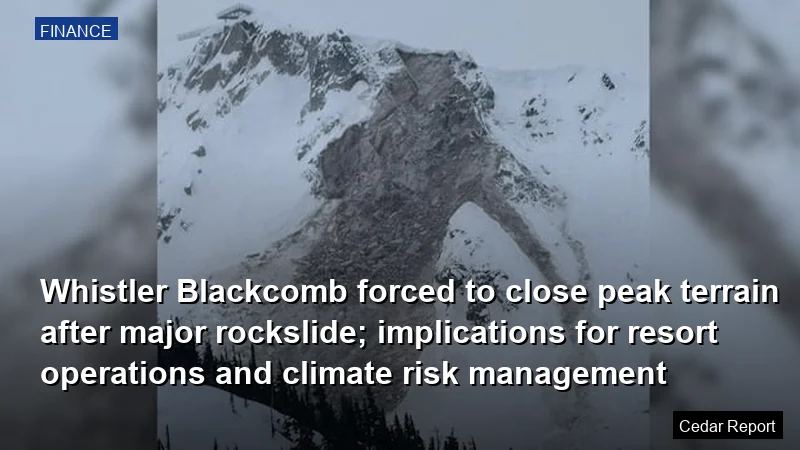 Whistler Blackcomb forced to close peak terrain after major rockslide; implications for resort operations and climate risk management
